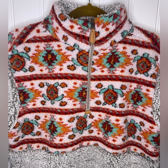 Simply Southern turtle patterned Sherpa half zip - Picture 3 of 7
